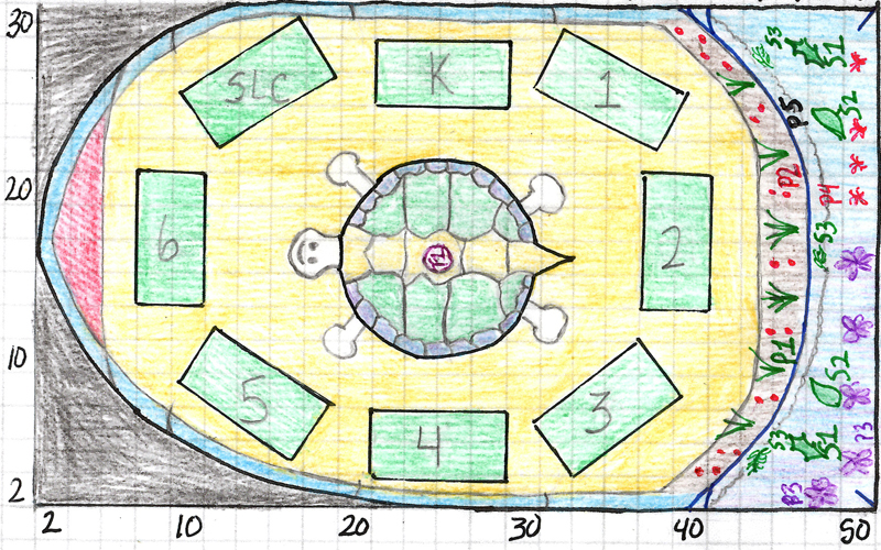 Scale map of school garden design